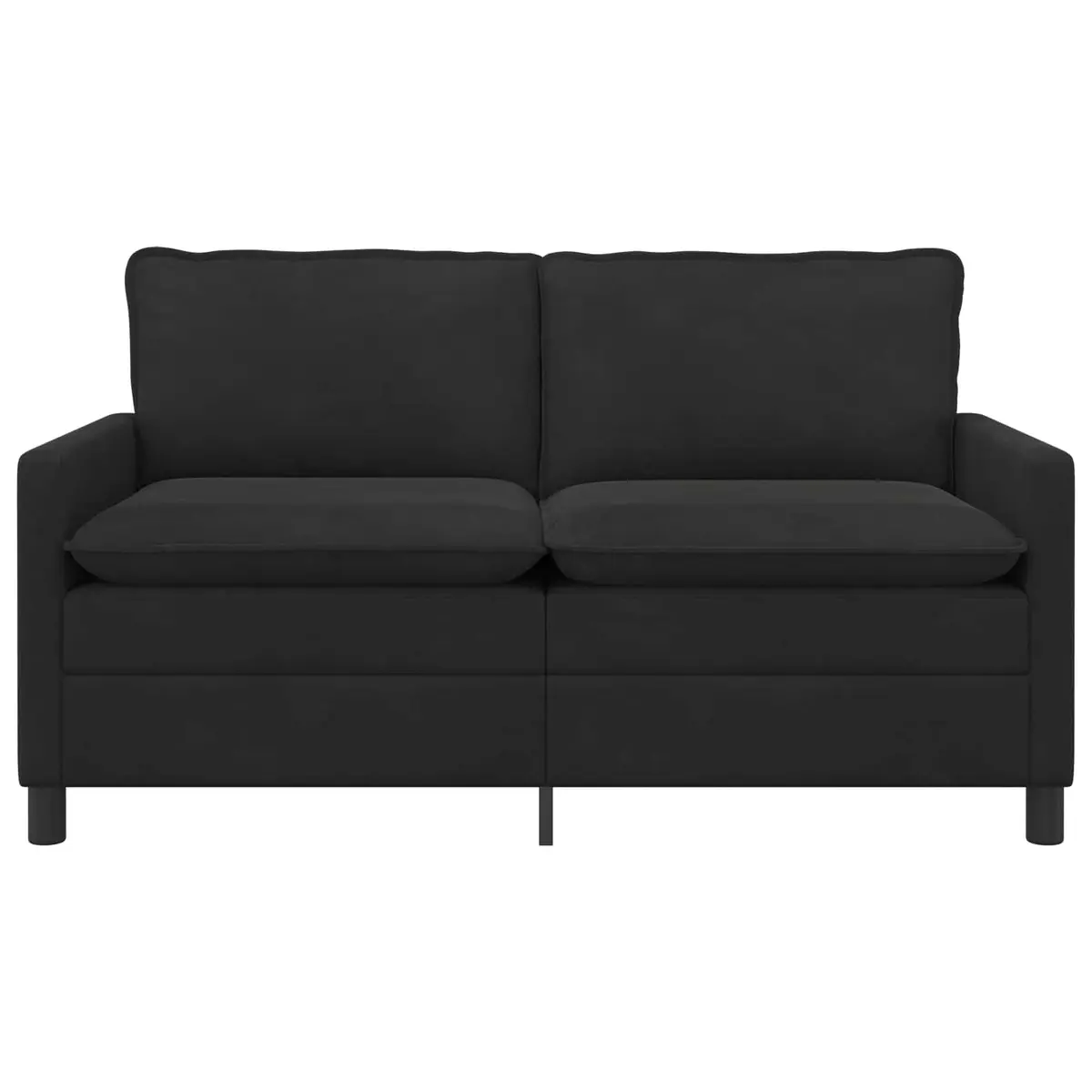 Black Velvet Sofa Modern Indoor Seating Rectangular Couch 156 x 81 x 87.5 cm