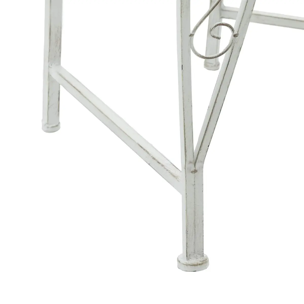 Steel Round Tree Bench 8-Seater Outdoor Seating Ø160cm Antique White