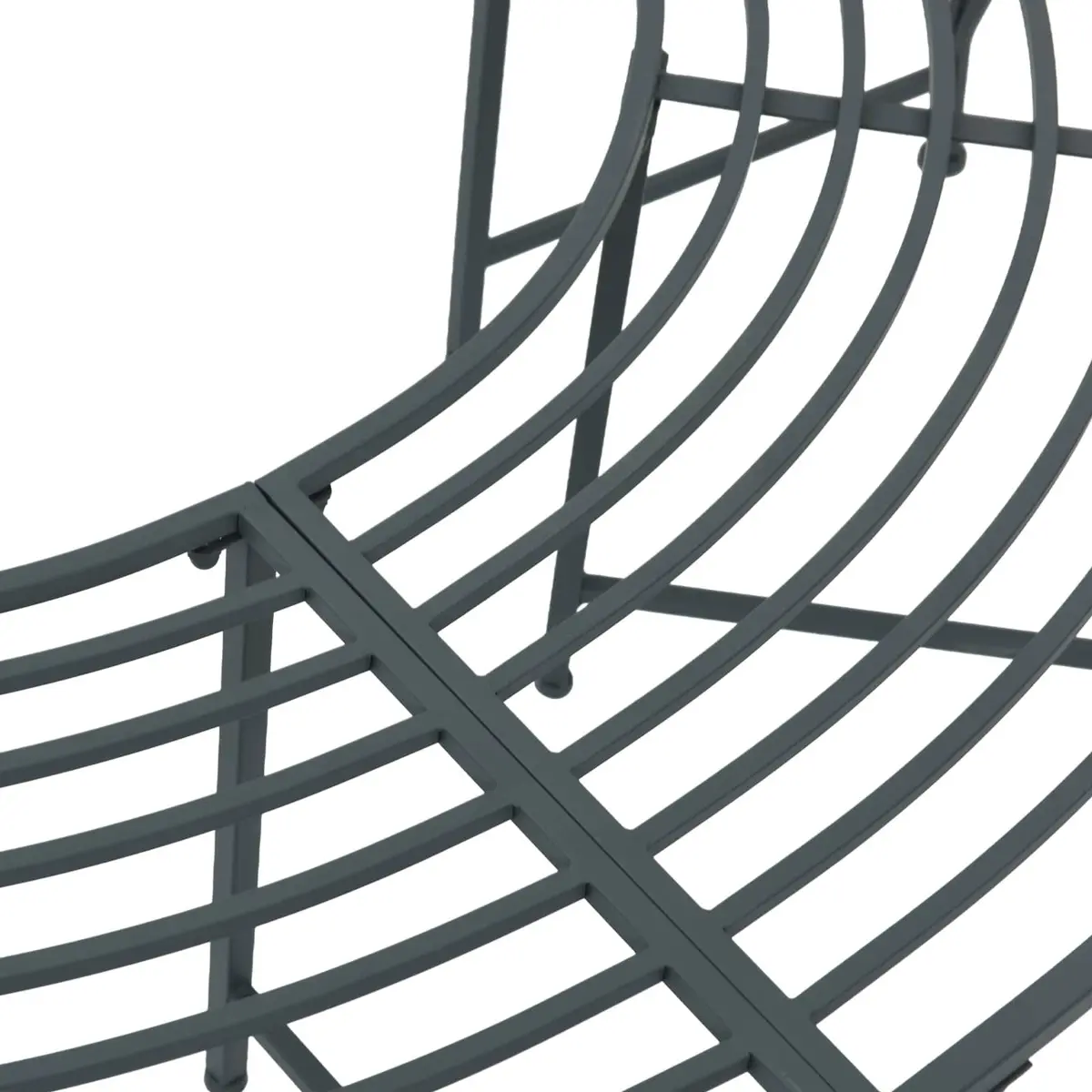 4-Seater Tree Bench Outdoor Garden Seating Steel Frame Grey 160cm Wraparound