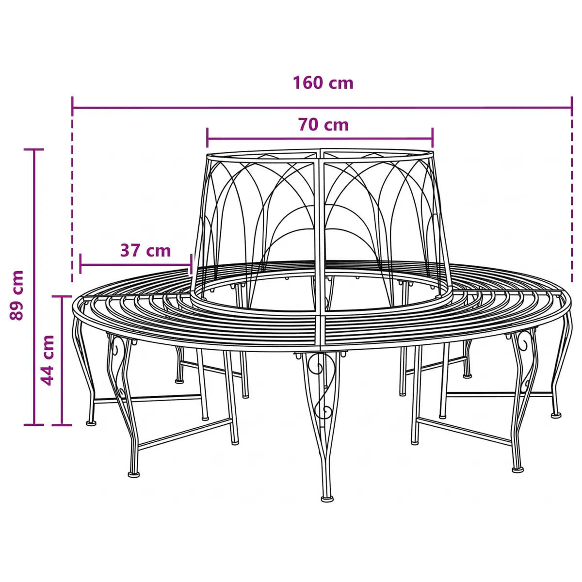 Grey Round Tree Bench for Outdoor Gatherings