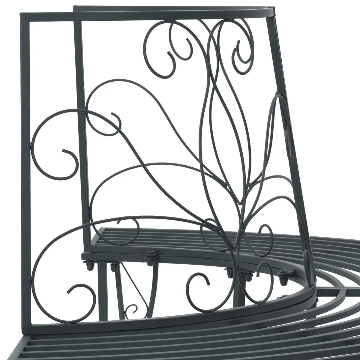 Tree Bench Outdoor Garden Circular Wrap-Around Seating 4-Seater Matte Grey