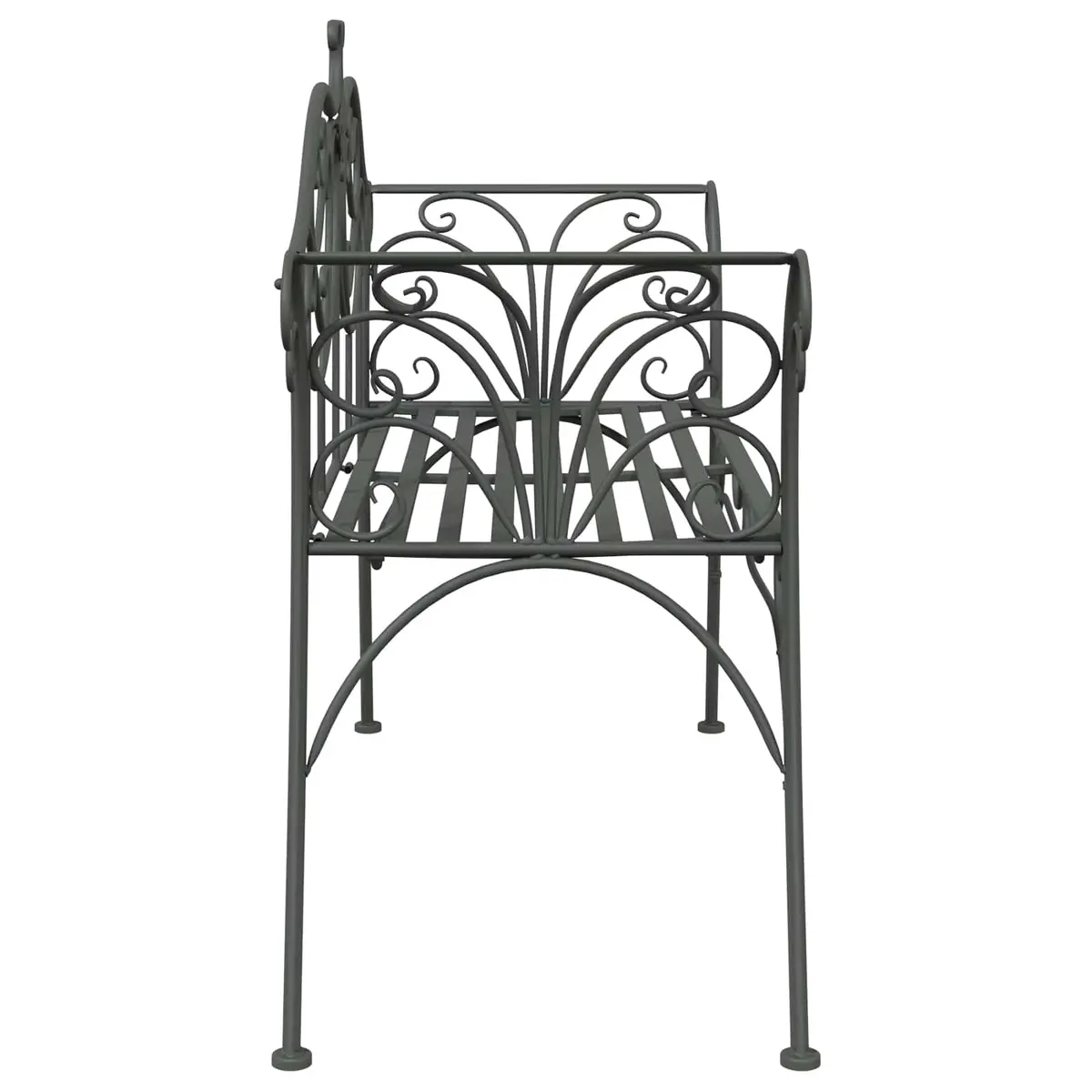Garden Bench Outdoor Seating 130cm Steel Silver Grey