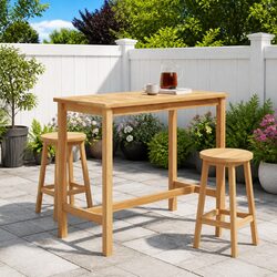 Solid Teak Outdoor Bar Table for Everyday Use