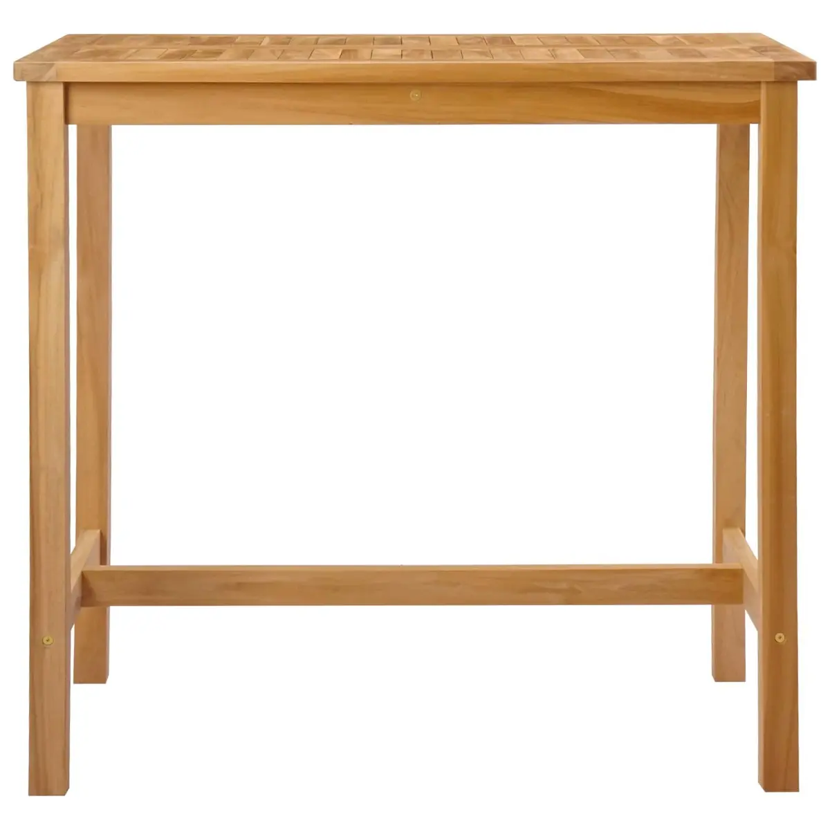 Outdoor Bar Table Solid Teak Patio Garden Furniture with Footrest Slatted Top