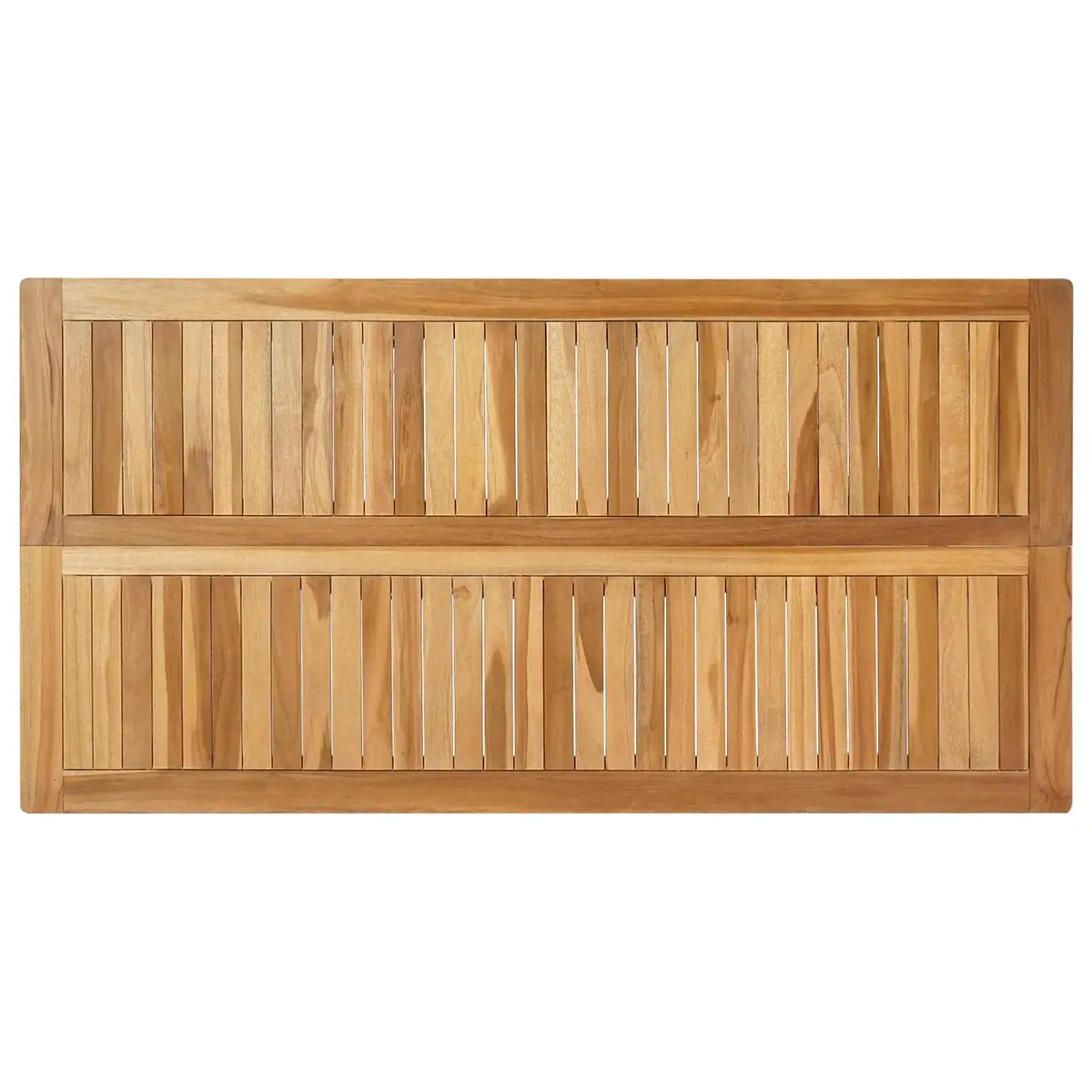 Outdoor Bar Table Solid Teak Wood Slatted Top Footrest Patio Garden Brown