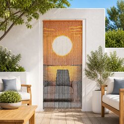 Insect Door Curtain Multicolour 200 x 90 cm Bamboo Natural Window Screen