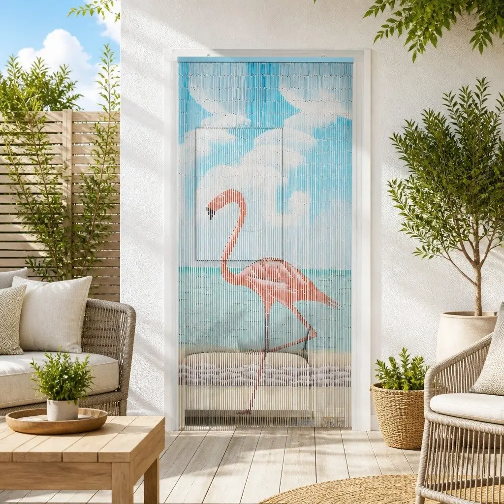 Bamboo Insect Curtain Multicolour 200cm x 90cm Door Screen for Patios Balconies and Doorways