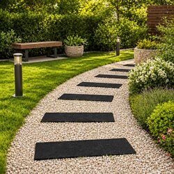 Versatile Stepping Stones - 6 pcs Black for Outdoors