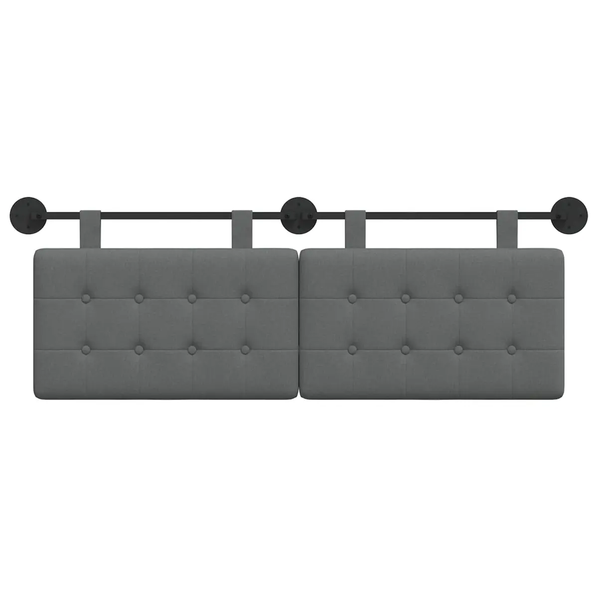 Hanging Headboard Grey Fabric Wall Mount Bedroom Upholstered Modern Decor