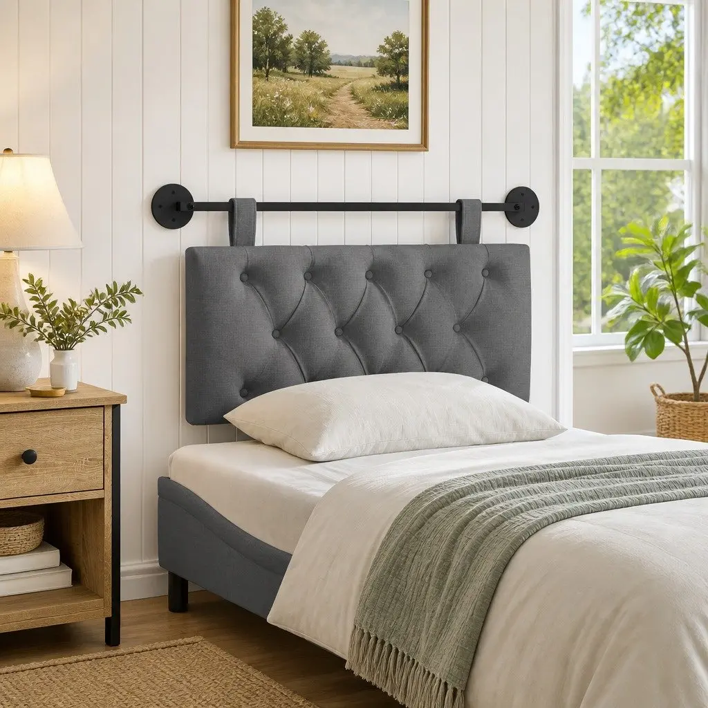 Grey Wall-Mounted Headboard