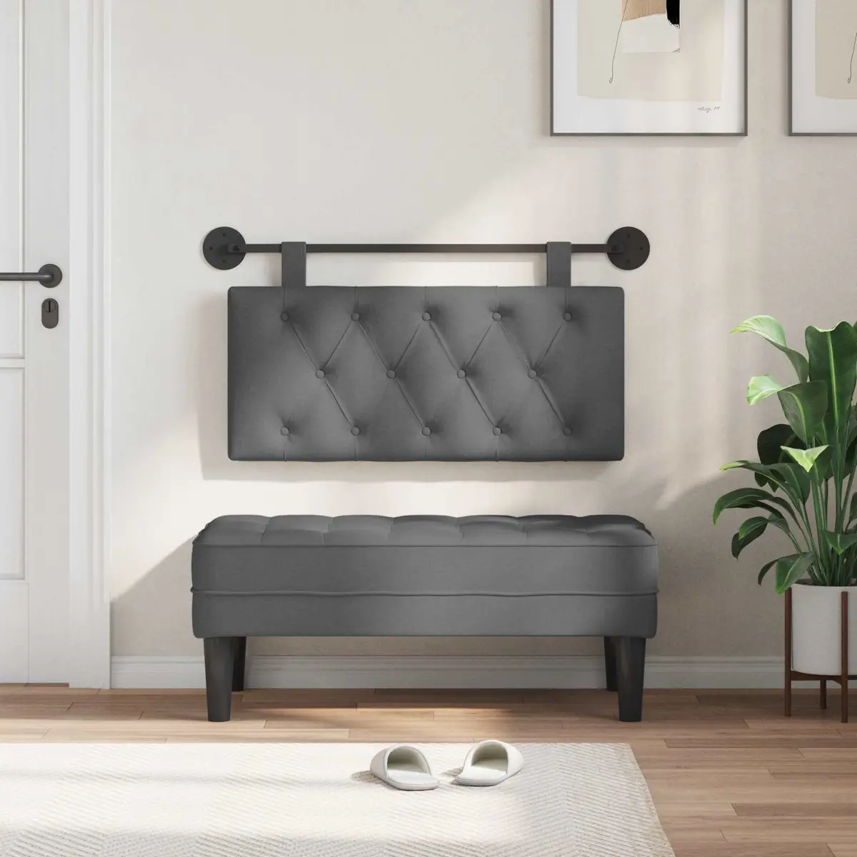 Grey Wall-Mounted Headboard