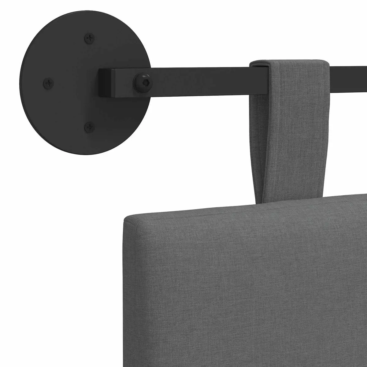 Hanging Headboard Upholstered Bedroom Decor Dark Grey