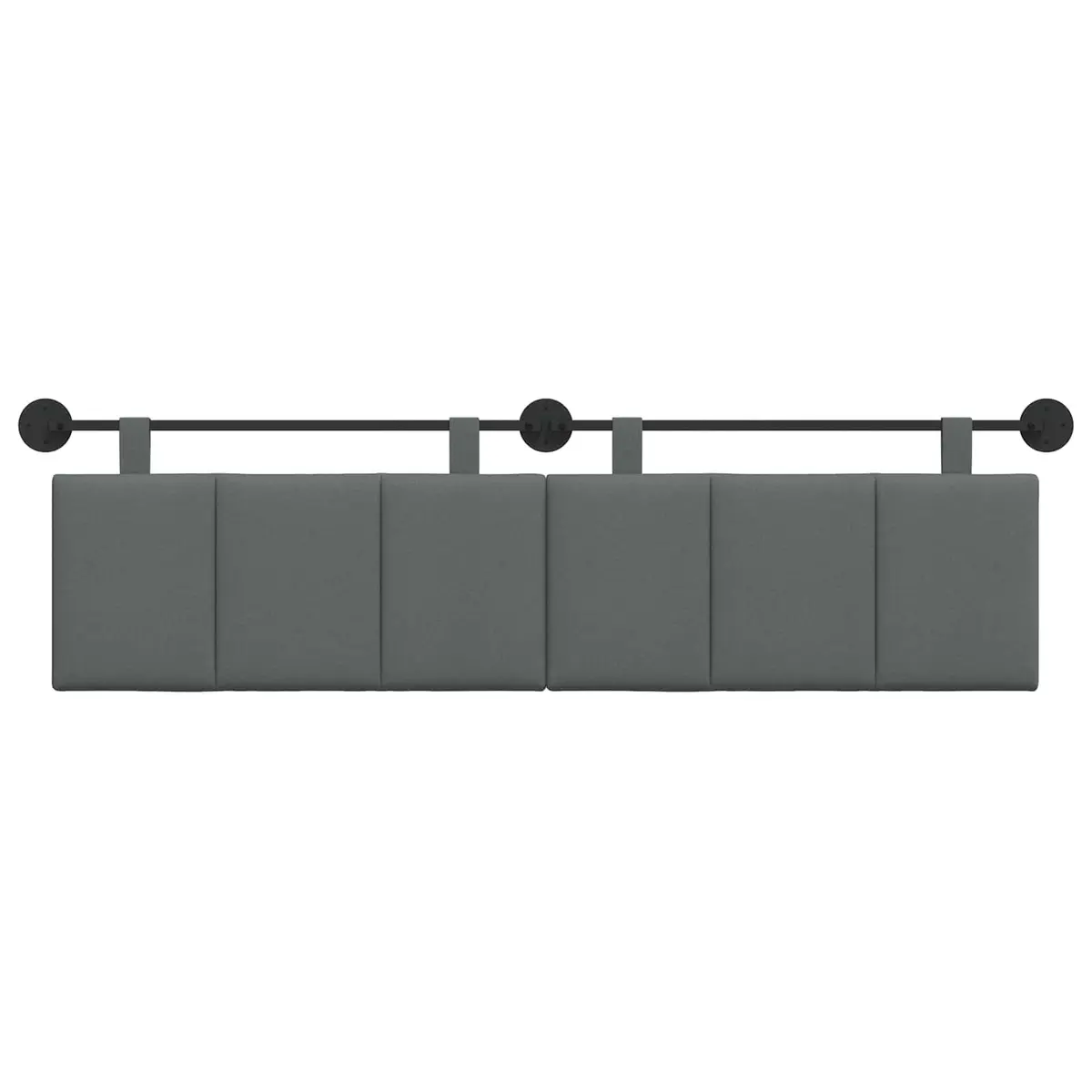 Hanging Headboard Upholstered Bedroom Fabric Modern Dark Grey Stripes
