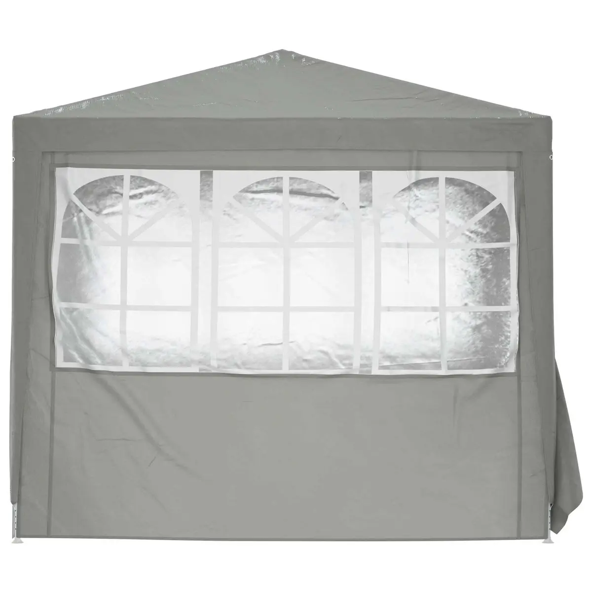 Party Tent Outdoor Gazebo 250x250x240cm Grey Canopy Steel Frame Zipper Door