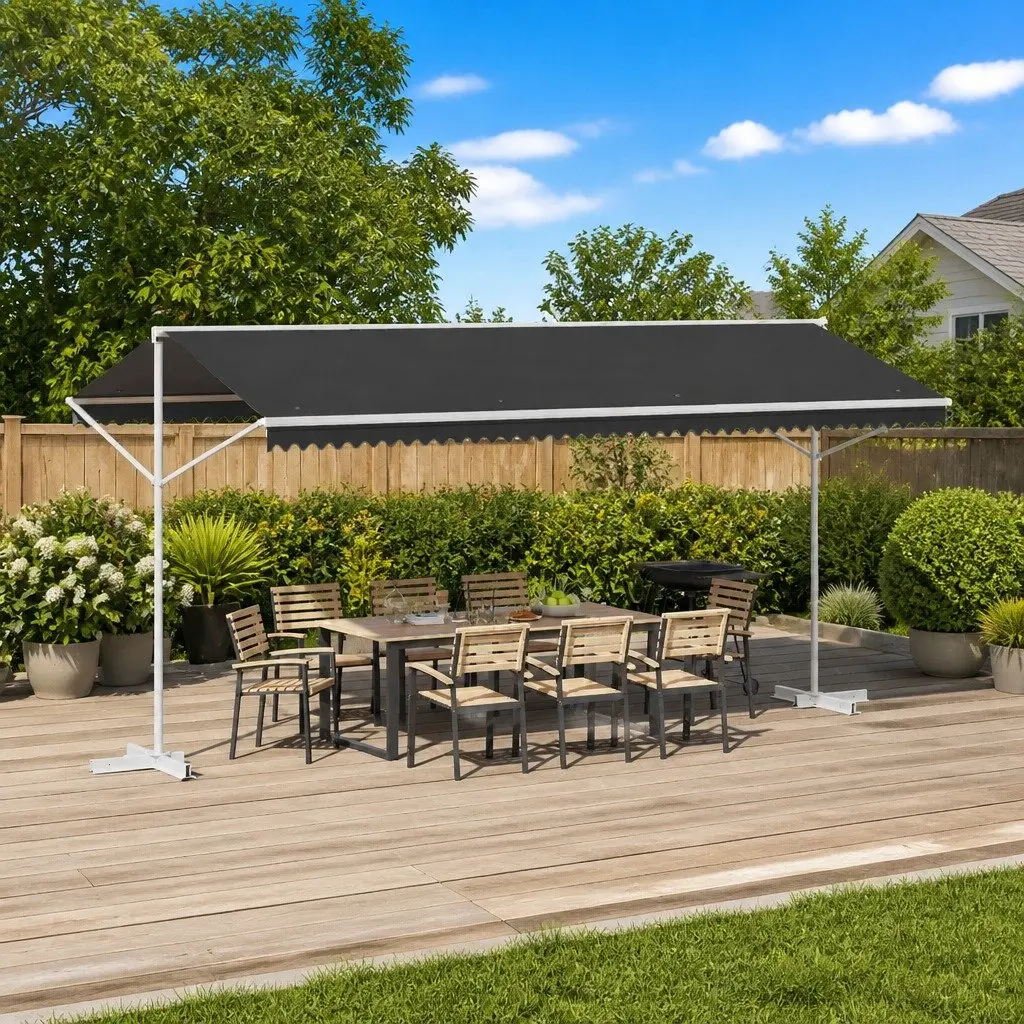 Free Standing Awning Shade 5 x 3 m Anthracite Outdoor Patio Garden