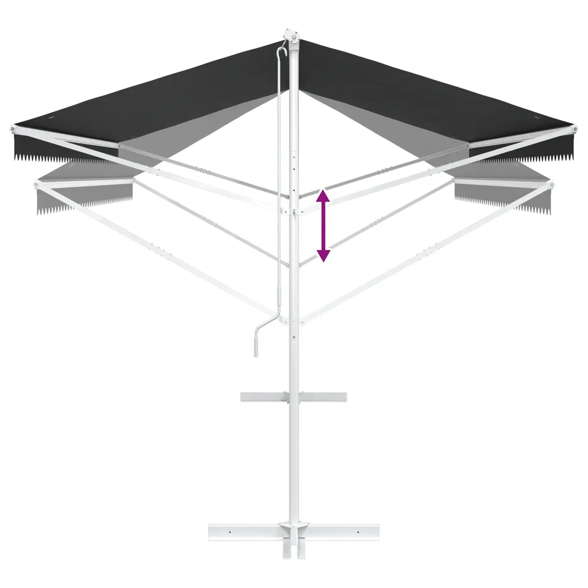 Free Standing Awning Shade 5 x 3 m Anthracite Outdoor Patio Garden