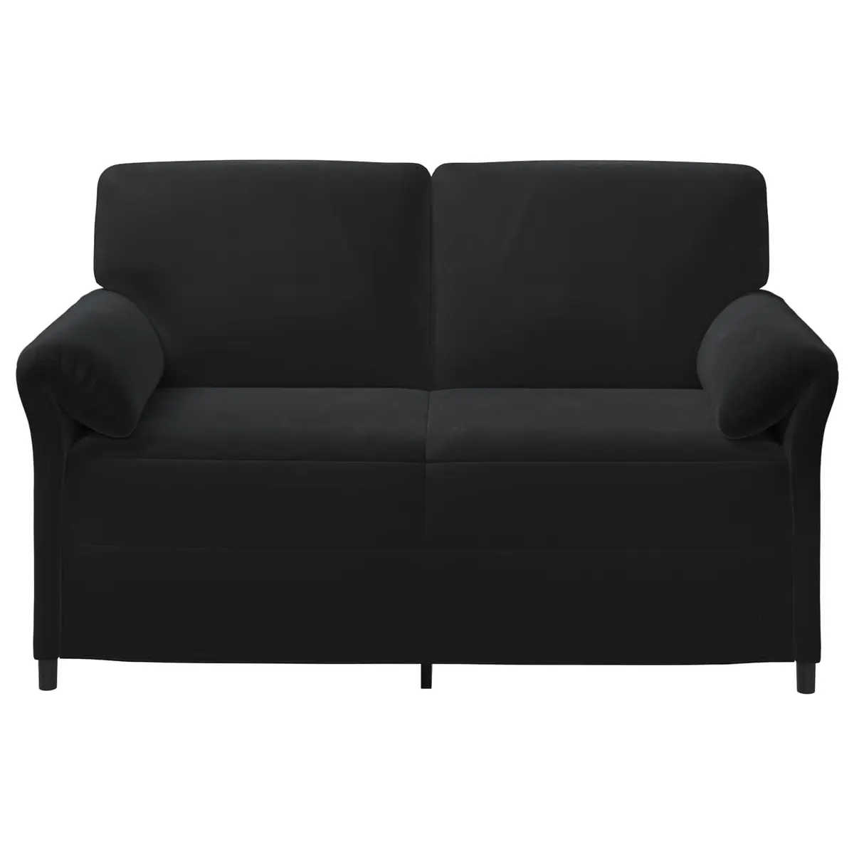 2-Seater Sofa Black Velvet Living Room Furniture Contemporary Design 158cm