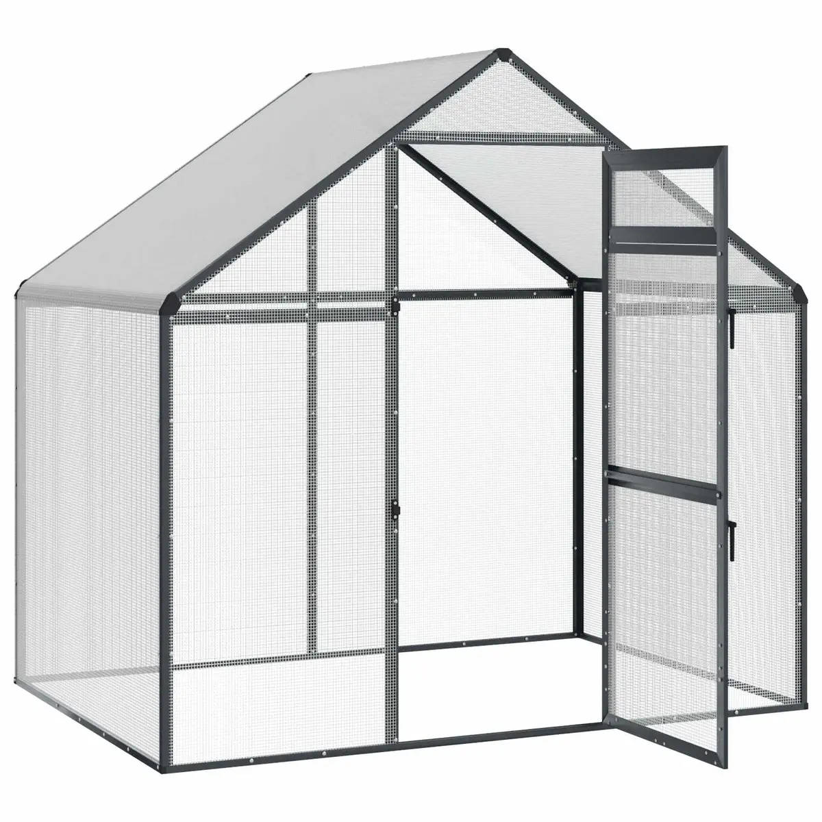 Bird Cage Outdoor Garden Aviary 181.5 x 110.5 x 173.5 cm Anthracite