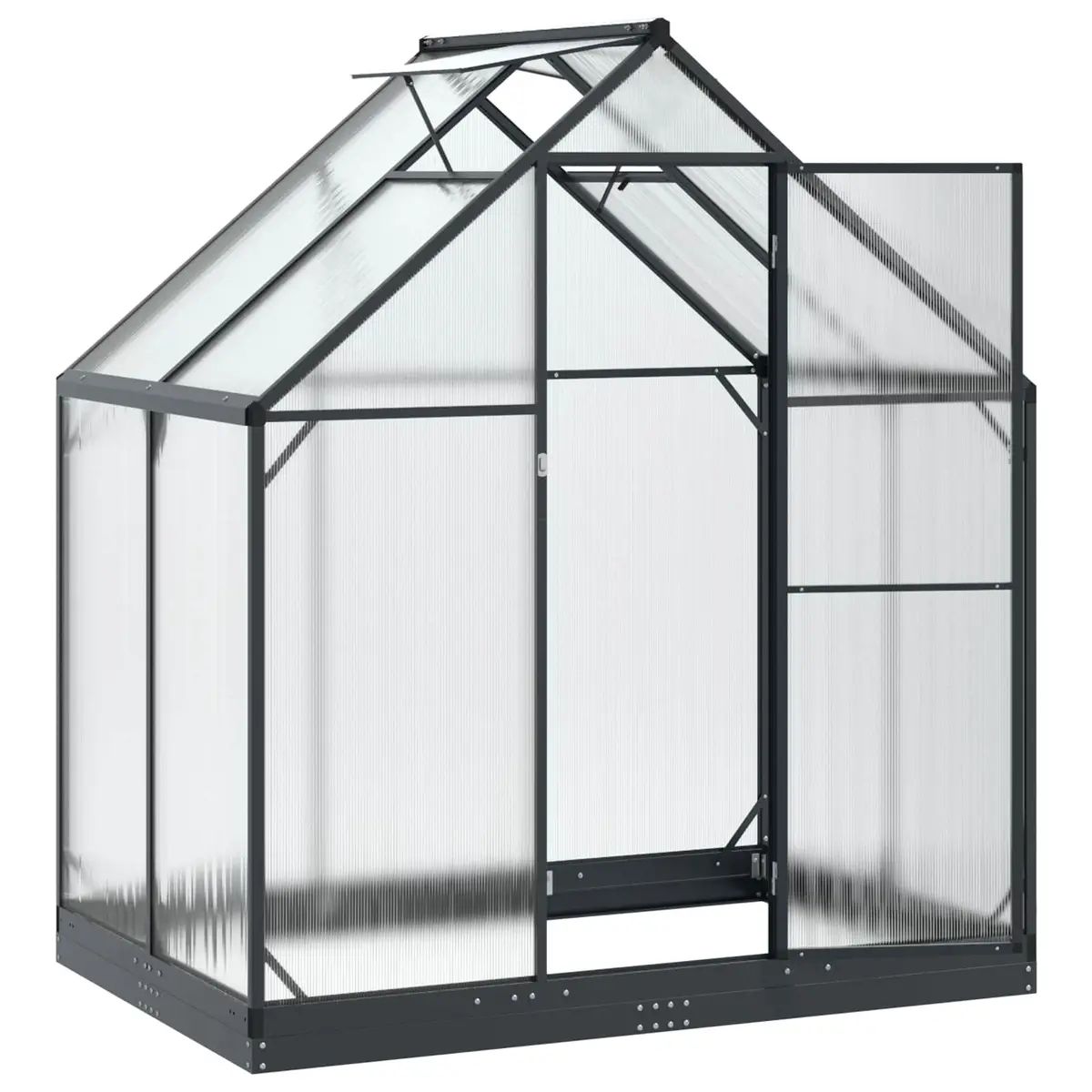Garden Greenhouse Tunnel Adjustable Height Weather-Resistant Anthracite 183.5 x 123 x 207 cm