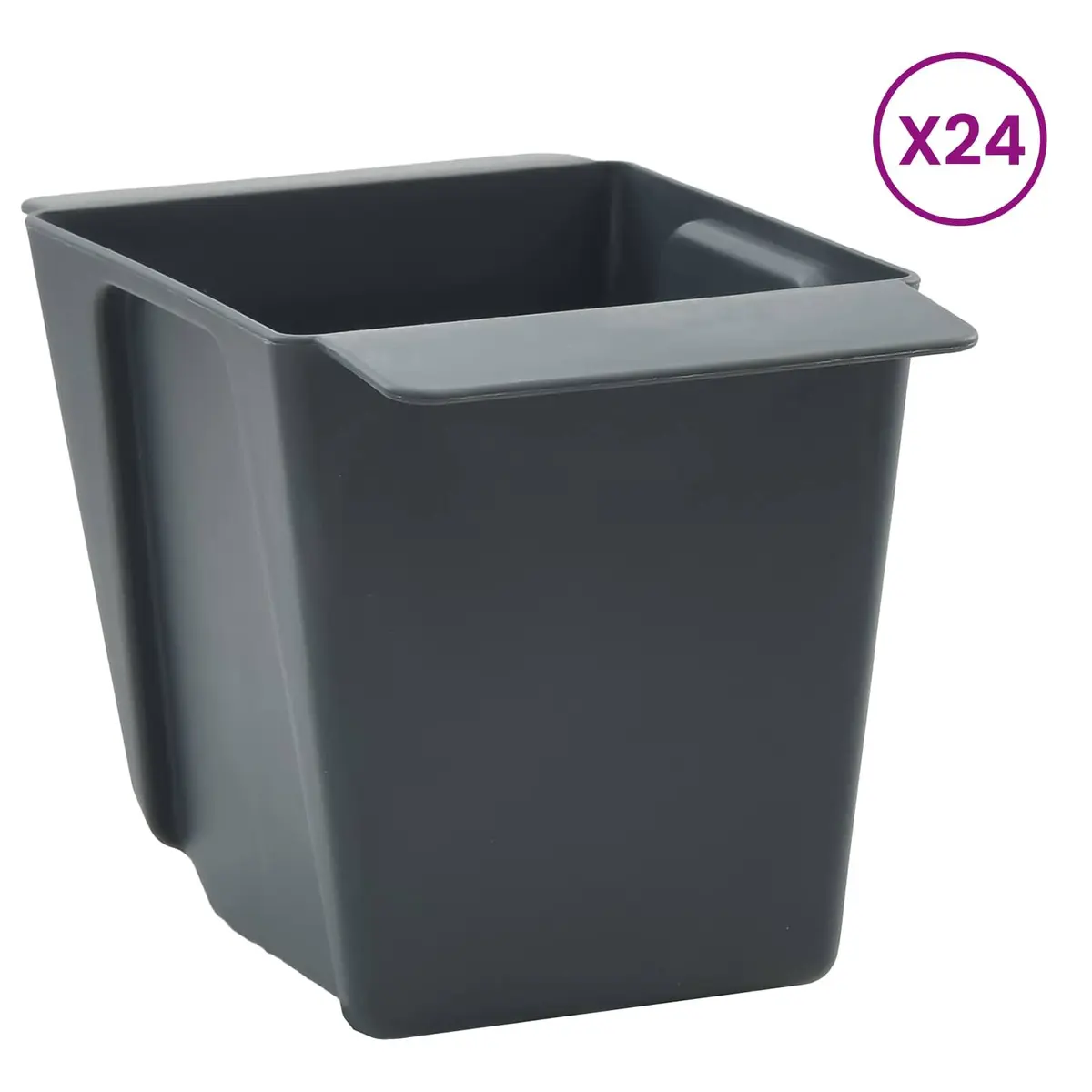 Flower Boxes Garden Planter 13.5 x 9 x 9.5 cm Grey 12 Piece
