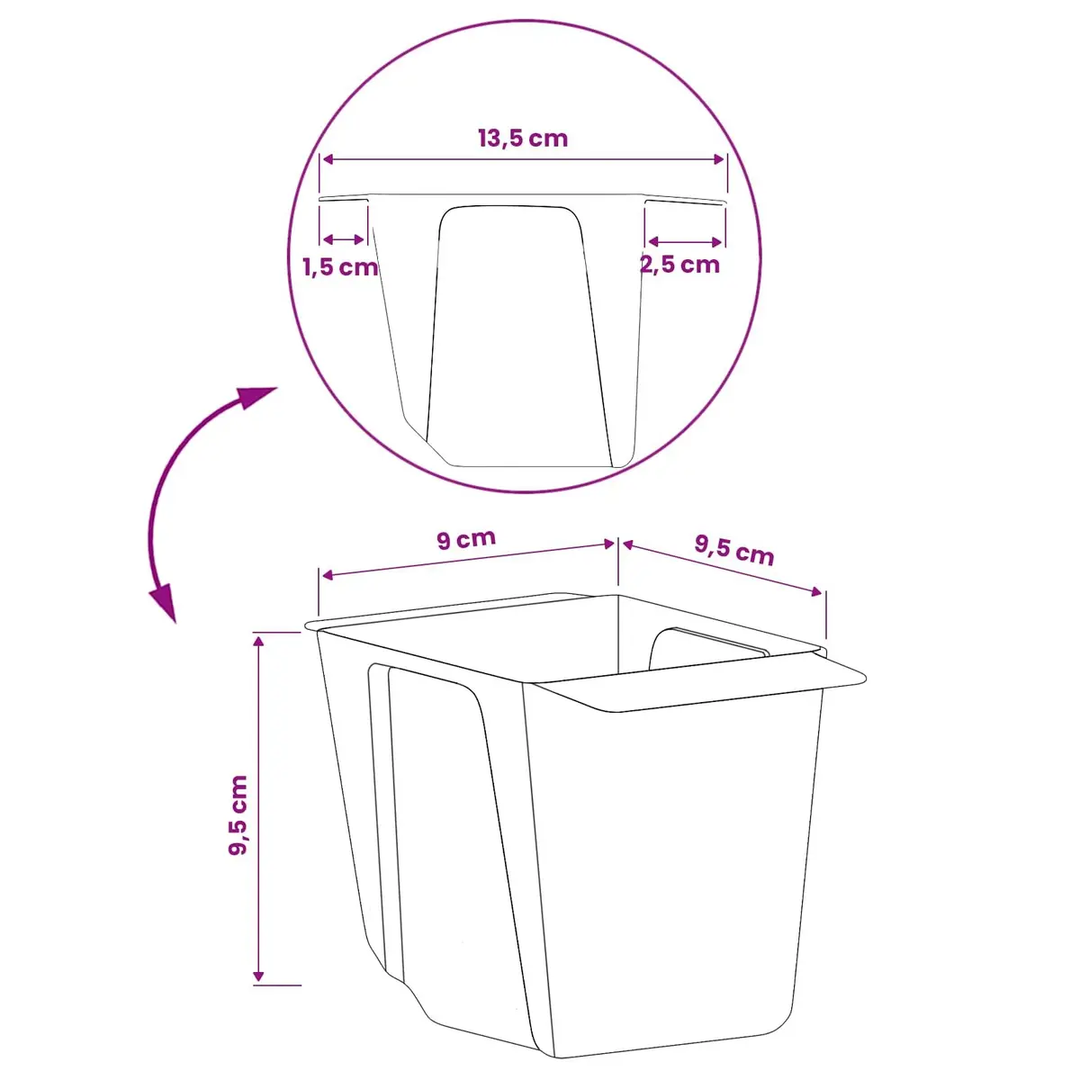 Flower Boxes Garden Planter 13.5 x 9 x 9.5 cm Grey 12 Piece