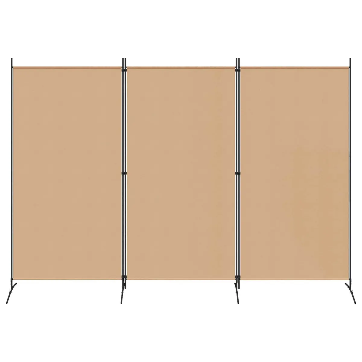 3-Panel Room Divider Folding Privacy Screen 260 x 180 cm Beige