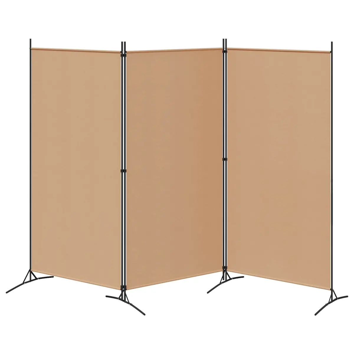 3-Panel Room Divider Folding Privacy Screen 260 x 180 cm Beige