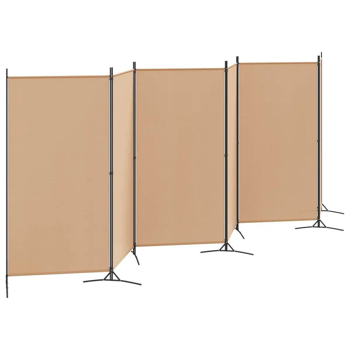 6-Panel Room Divider Folding Privacy Screen Indoor Beige 520 x 180 cm