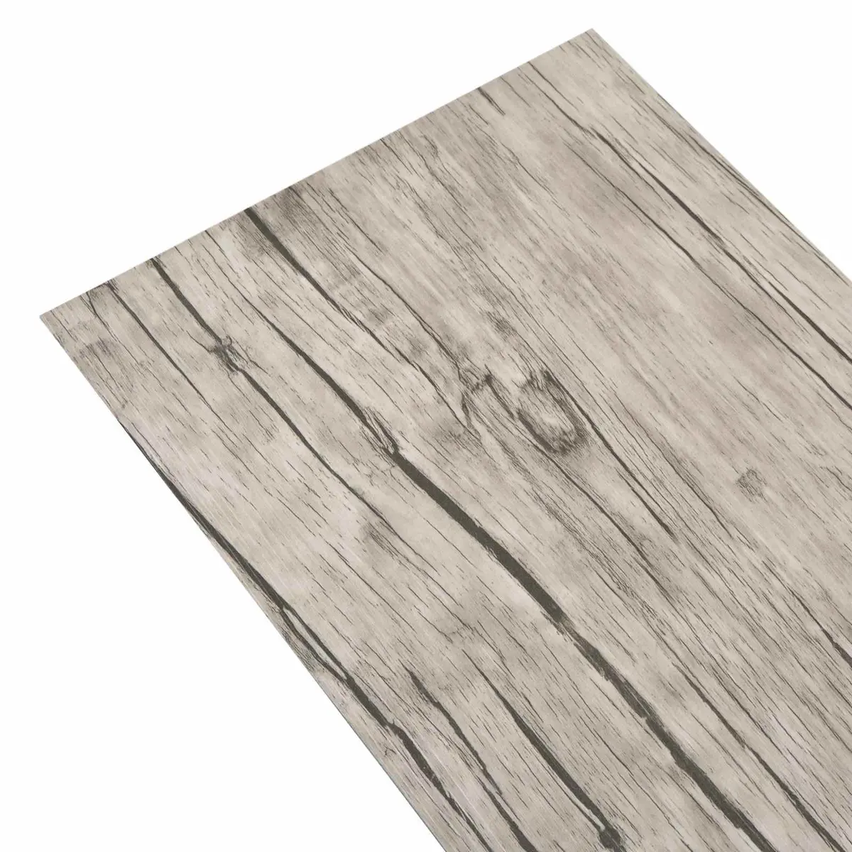 Self-Adhesive PVC Flooring Planks Indoor Modern Grey 18 Pieces