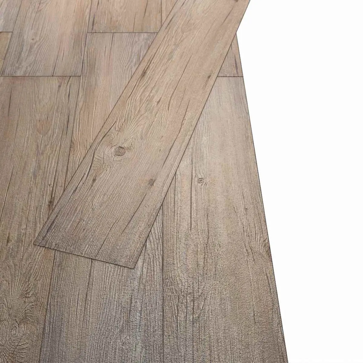 Self-Adhesive PVC Flooring Planks Indoor Use 18 Piece Brown