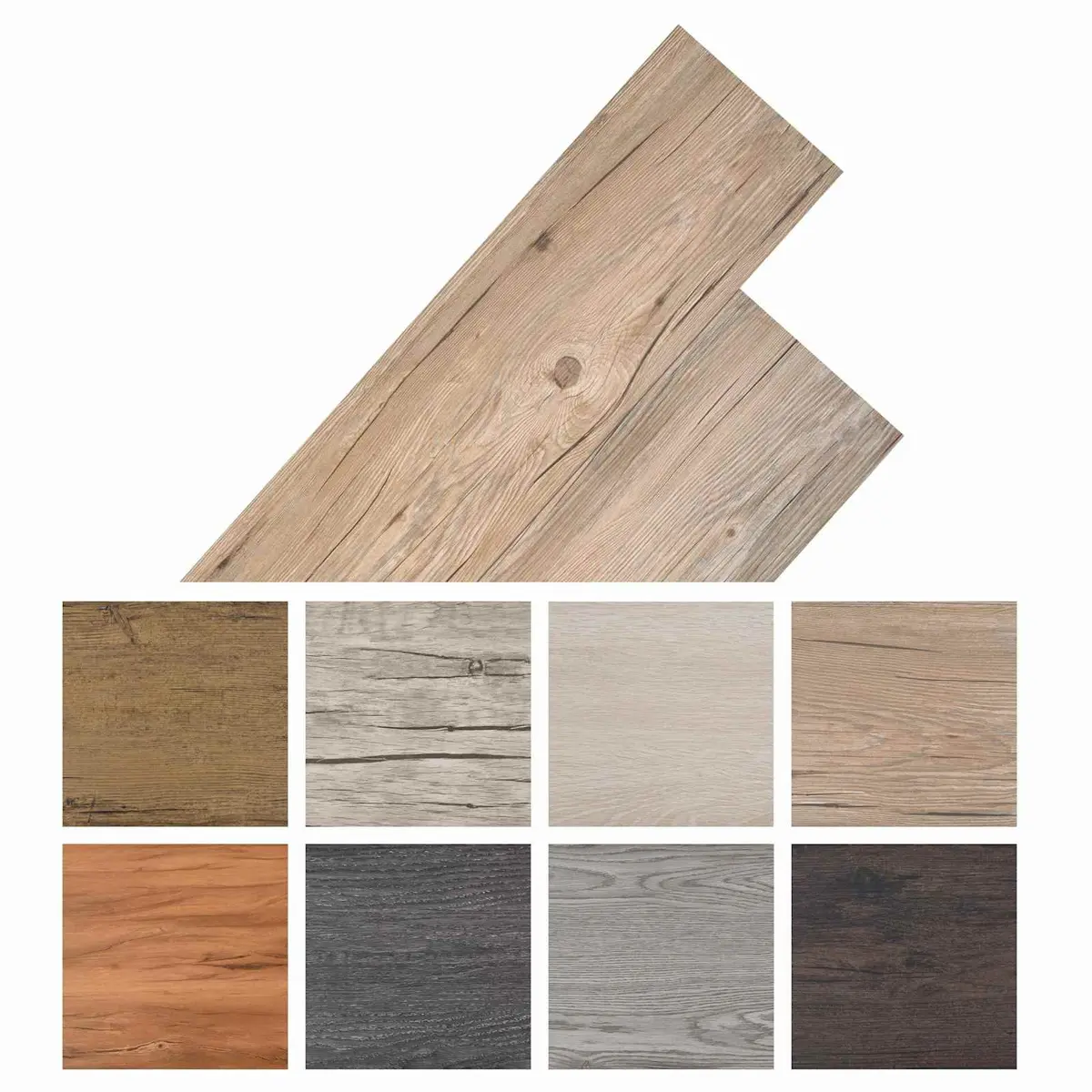 Self-Adhesive PVC Flooring Planks Indoor Use 18 Piece Brown