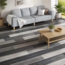Self-Adhesive PVC Flooring Planks 18 Pieces Black White 5.26 m² DIY Indoor Floor