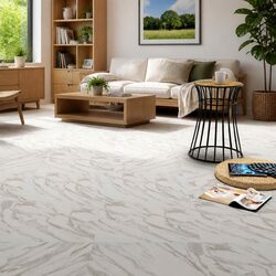 Reliable PVC Flooring Planks in White Marble Finish