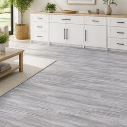 Affordable Grey Wood Effect PVC Flooring for Your Home