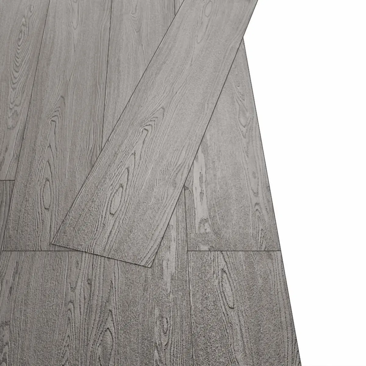 PVC Flooring Planks Self-Adhesive Indoor Dark Grey 18 Piece