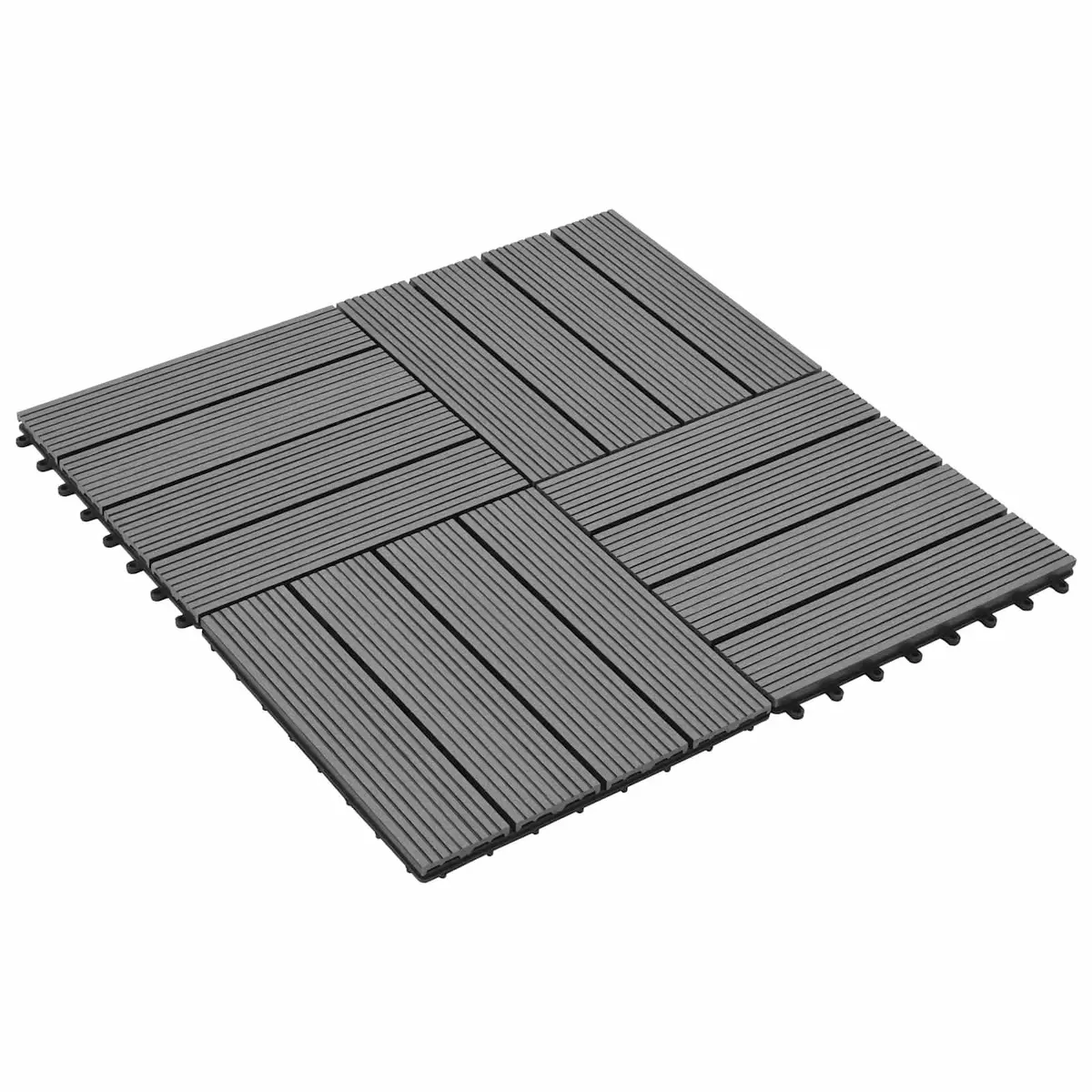 Decking Tile Outdoor Flooring 30x30cm Grey 11 Piece Interlocking Garden Patio