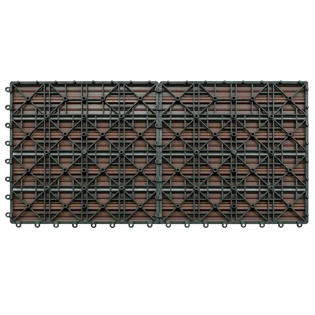 Decking Tile Modern Rectangular 60 x 30 cm Brown 6 Pieces WPC Patio Flooring