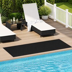 Reliable Outdoor Rubber Floor Mat 1 x 2 m Black for Durability