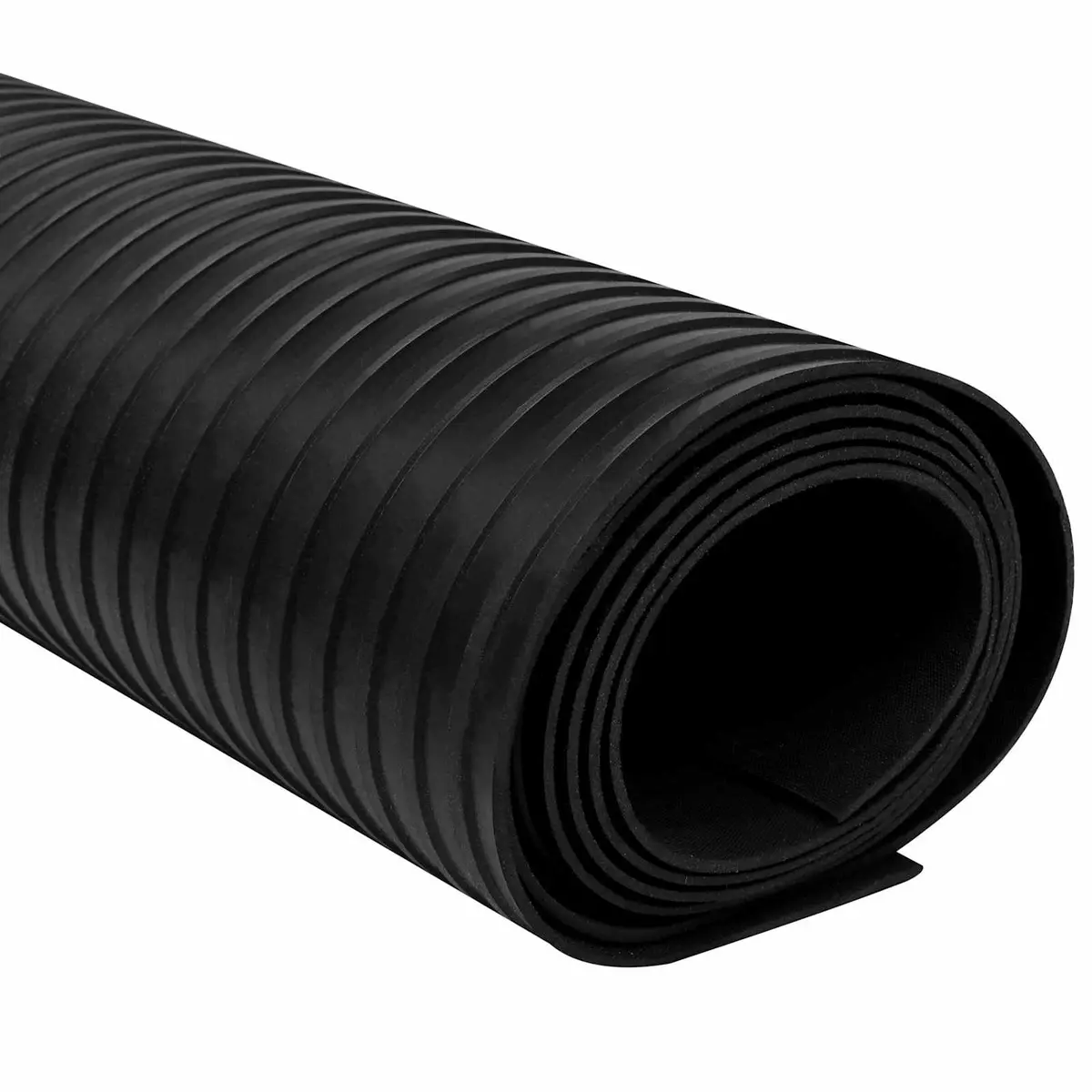 Outdoor Rubber Floor Mat Heavy-Duty 1 x 2 m Black Durable for Garden Patio