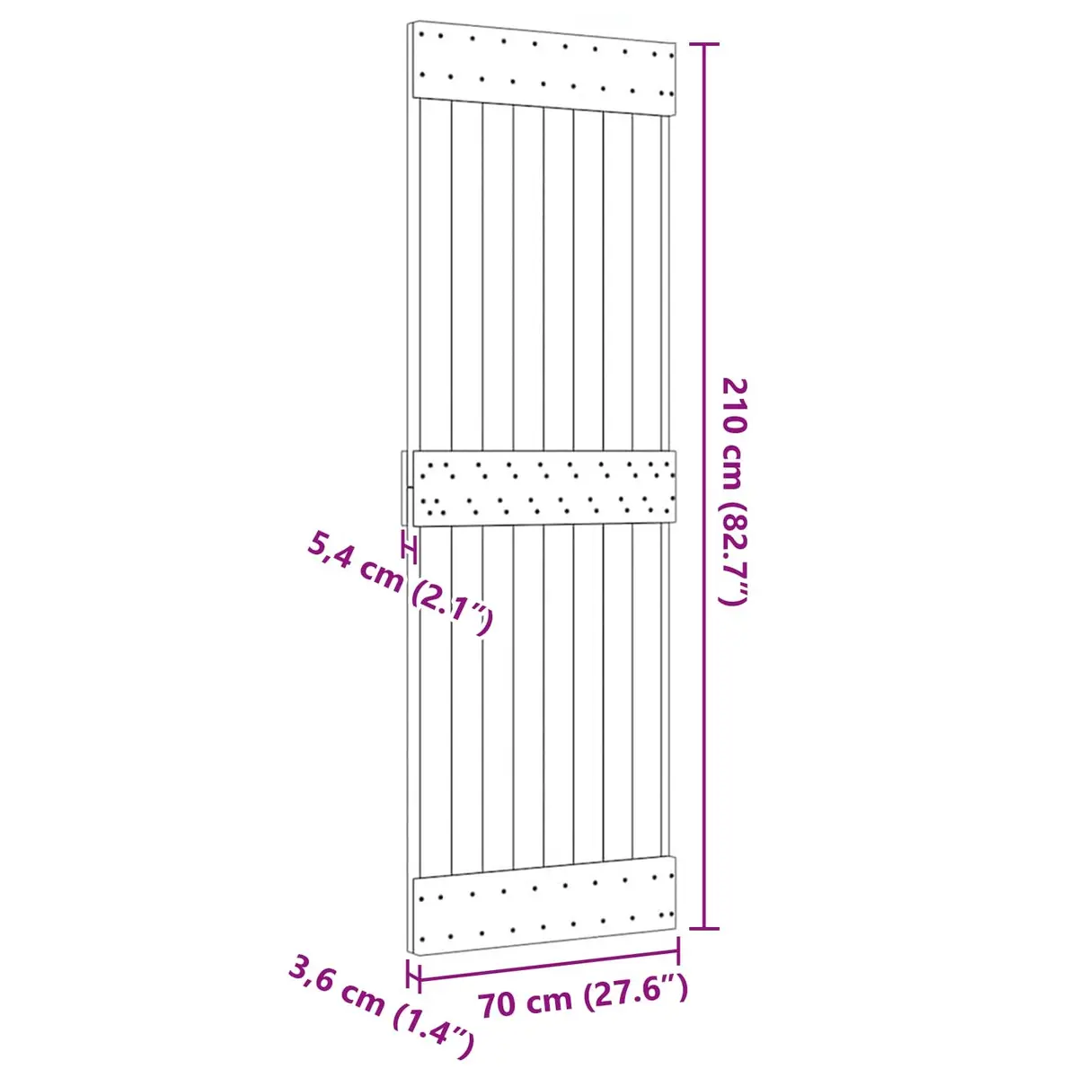 Solid Pine Wood Door Interior Modern Minimalist Design Natural 70 x 210cm