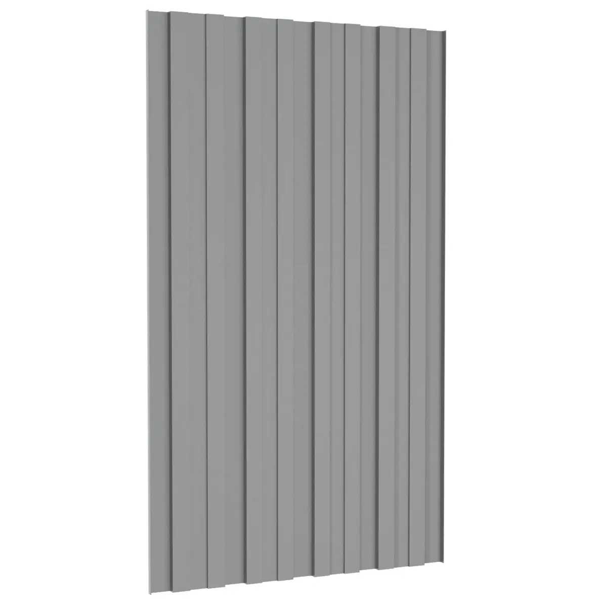 Roof Panel Grey 80x45cm Rectangular Galvanised Steel 12 Piece