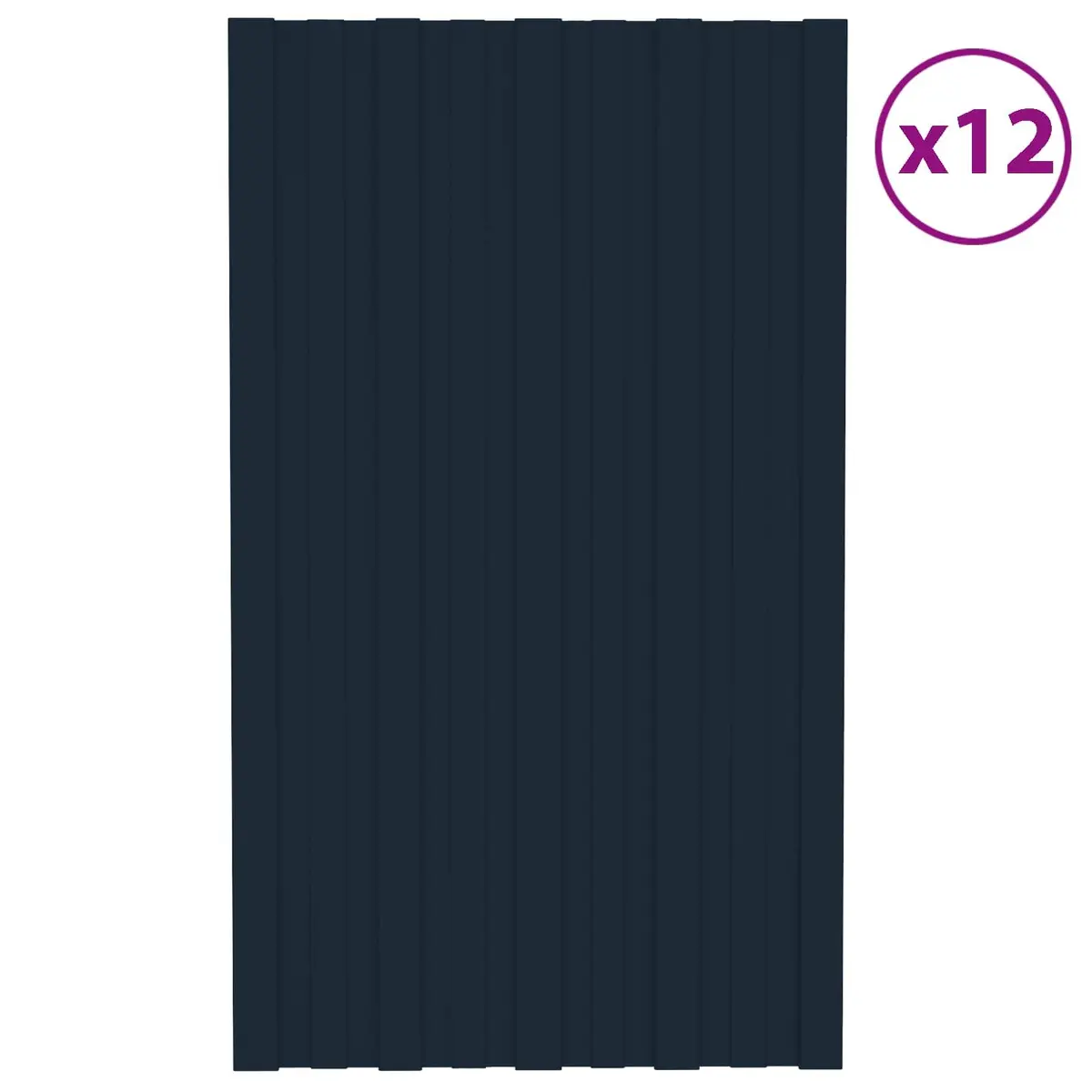 Roof Panel 12 Pieces 80 x 45 cm Anthracite Galvanised Steel Rectangular Sheets