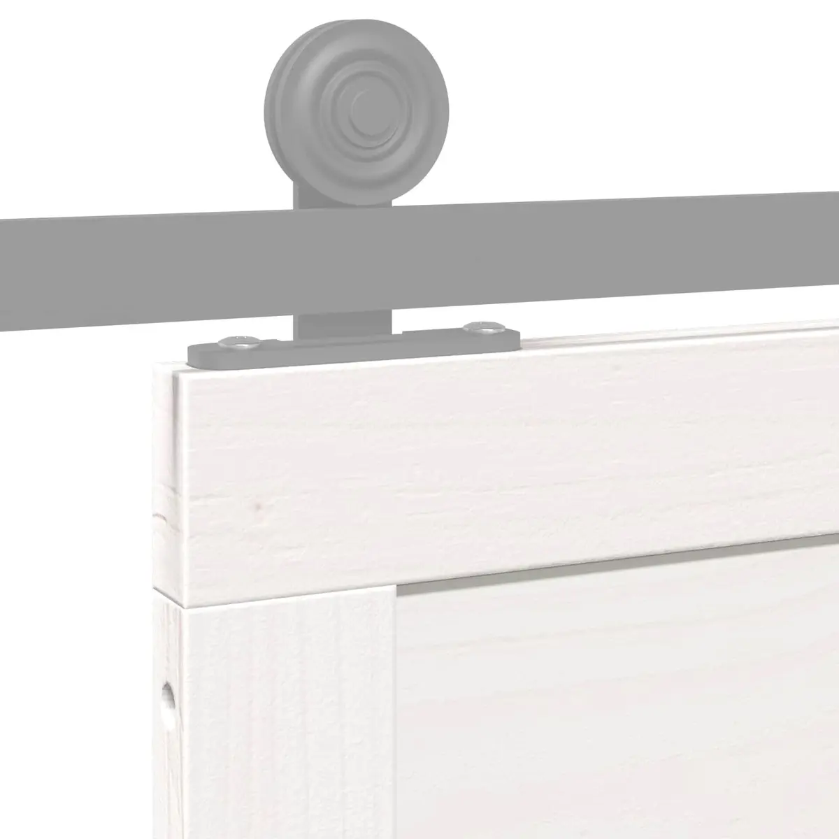 Sliding Barn Door White Solid Pine Wood 100 x 208 cm Rustic Interior