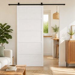 Comfortable and Reliable White Barn Door 90 x 208 cm