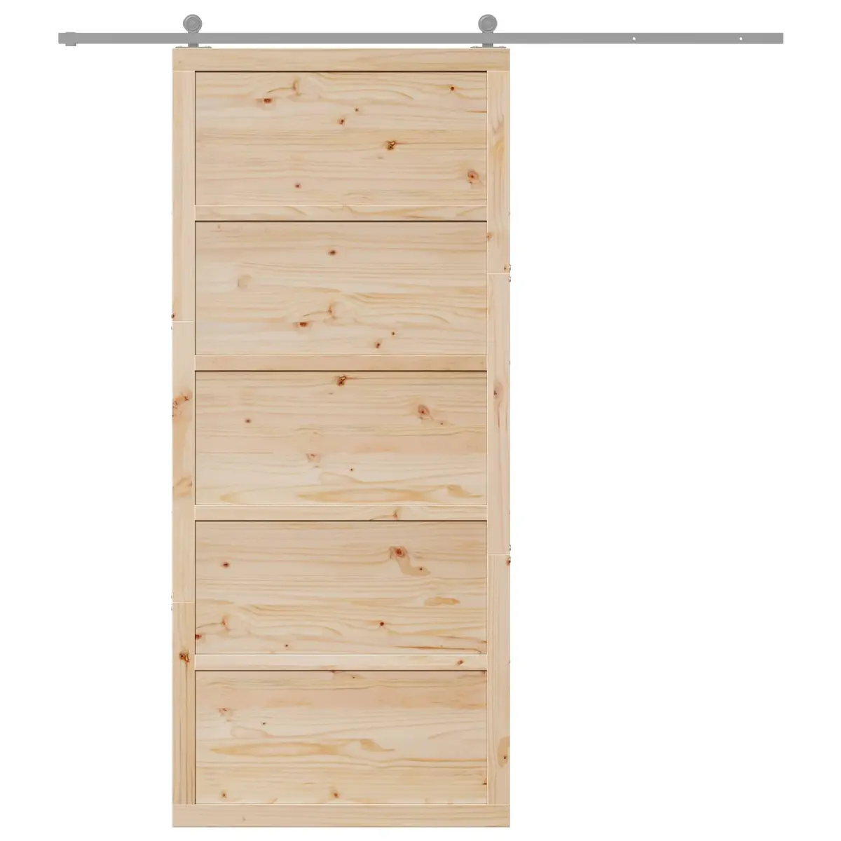 Barn Door Sliding Rustic Interior 80cm Solid Pine Wood Beige