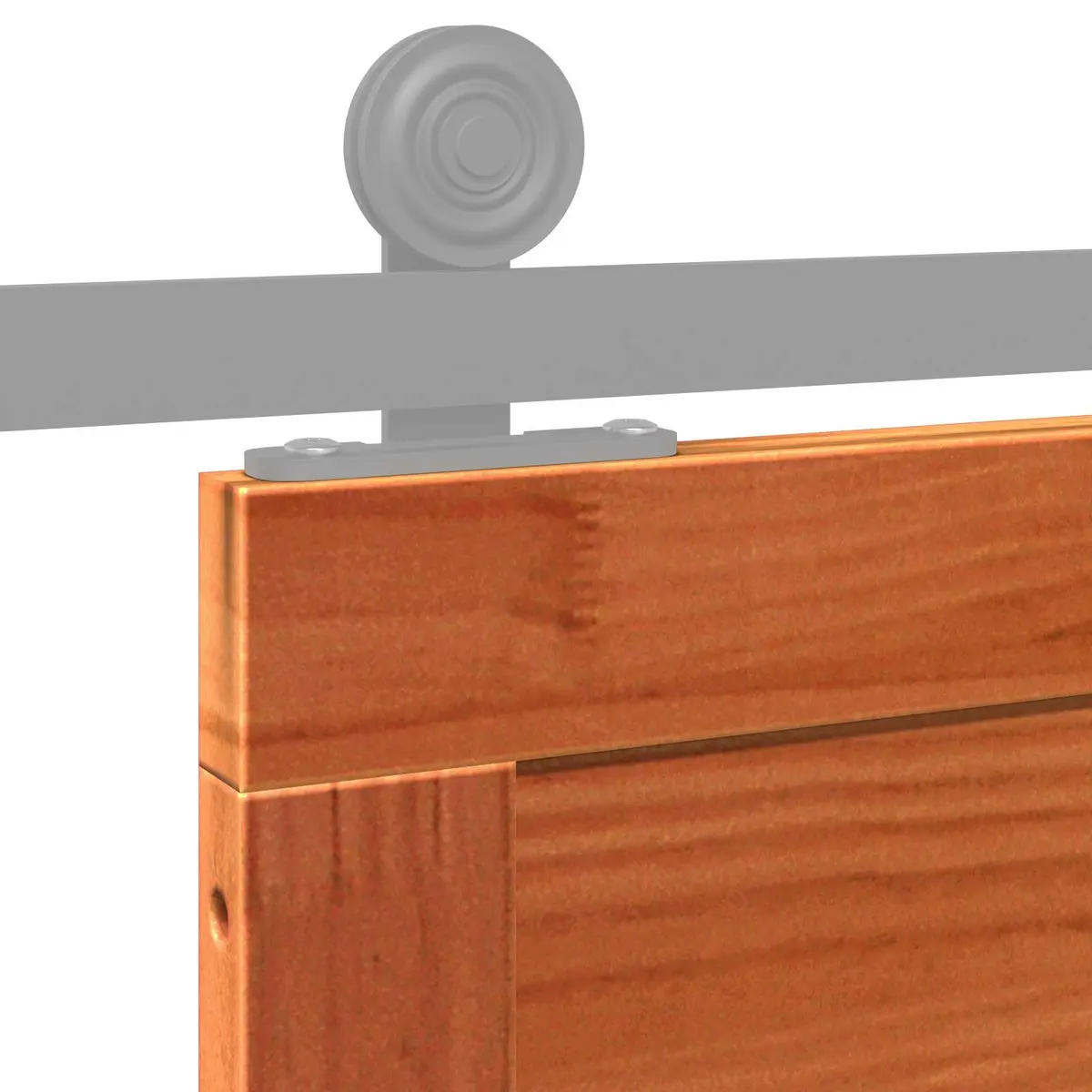 Barn Door Sliding 80cm Brown Solid Pine Wood Rustic Interior Space-Saving Design