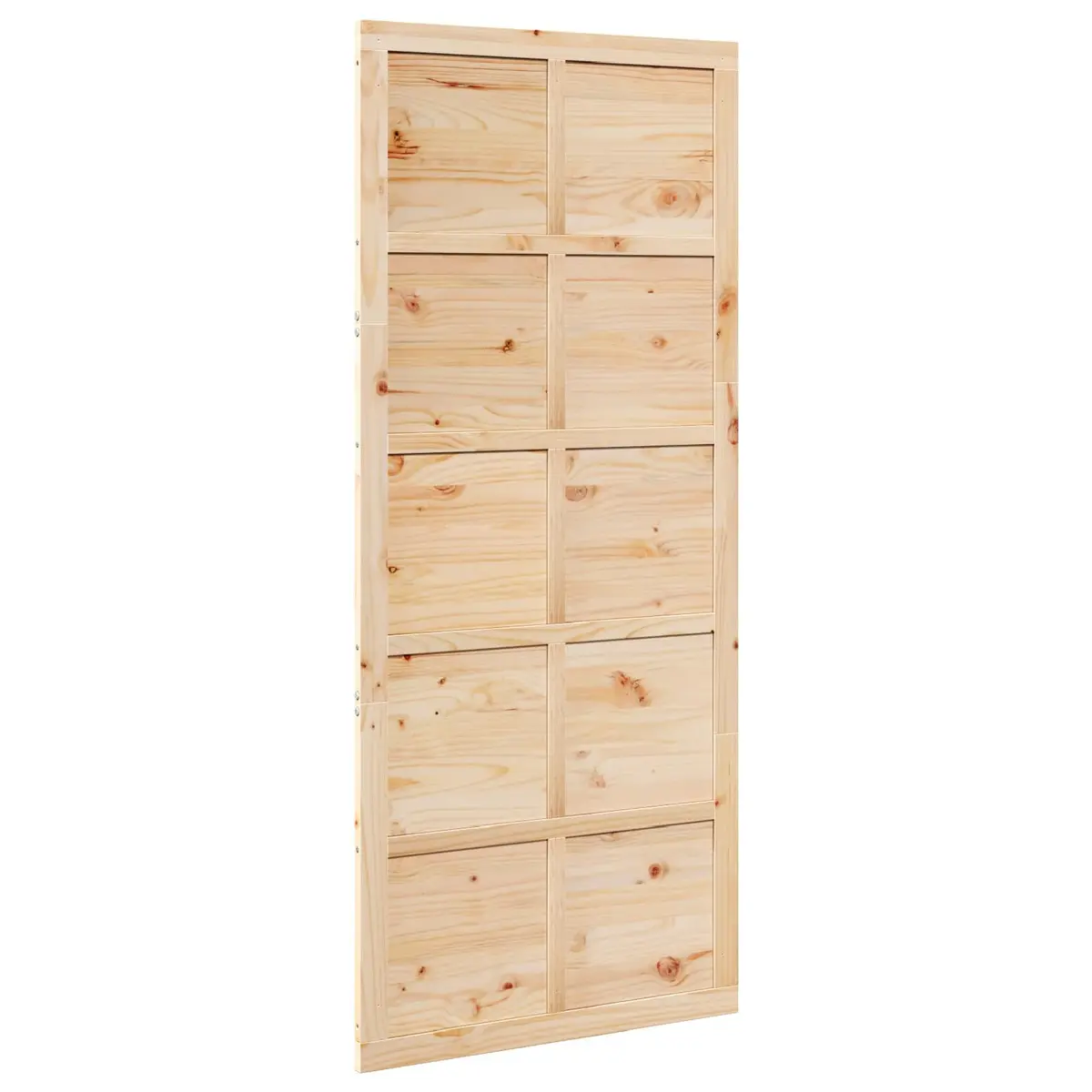 Barn Door Sliding Solid Pine Wood Interior Rustic 80cm Brown