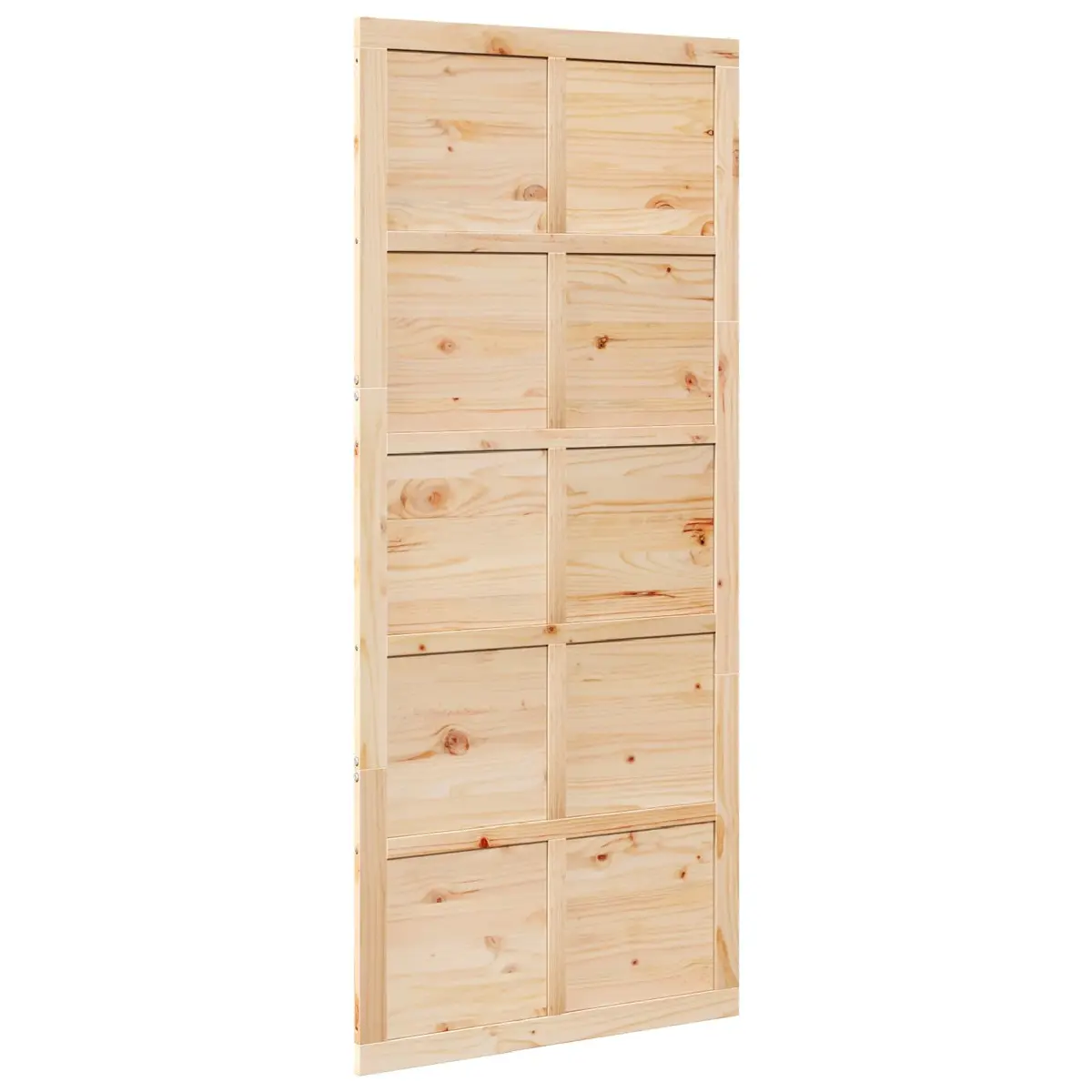 Barn Door Sliding Solid Pine Wood Interior Rustic 80cm Brown