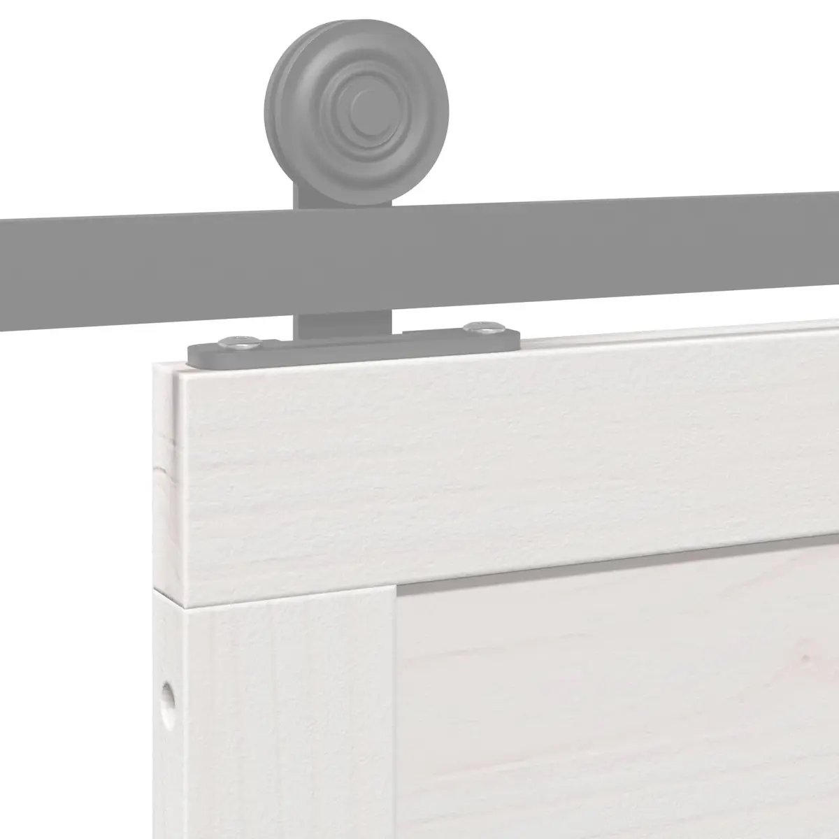 Sliding Barn Door Solid Pine Wood Space Saving 80cm x 208cm White