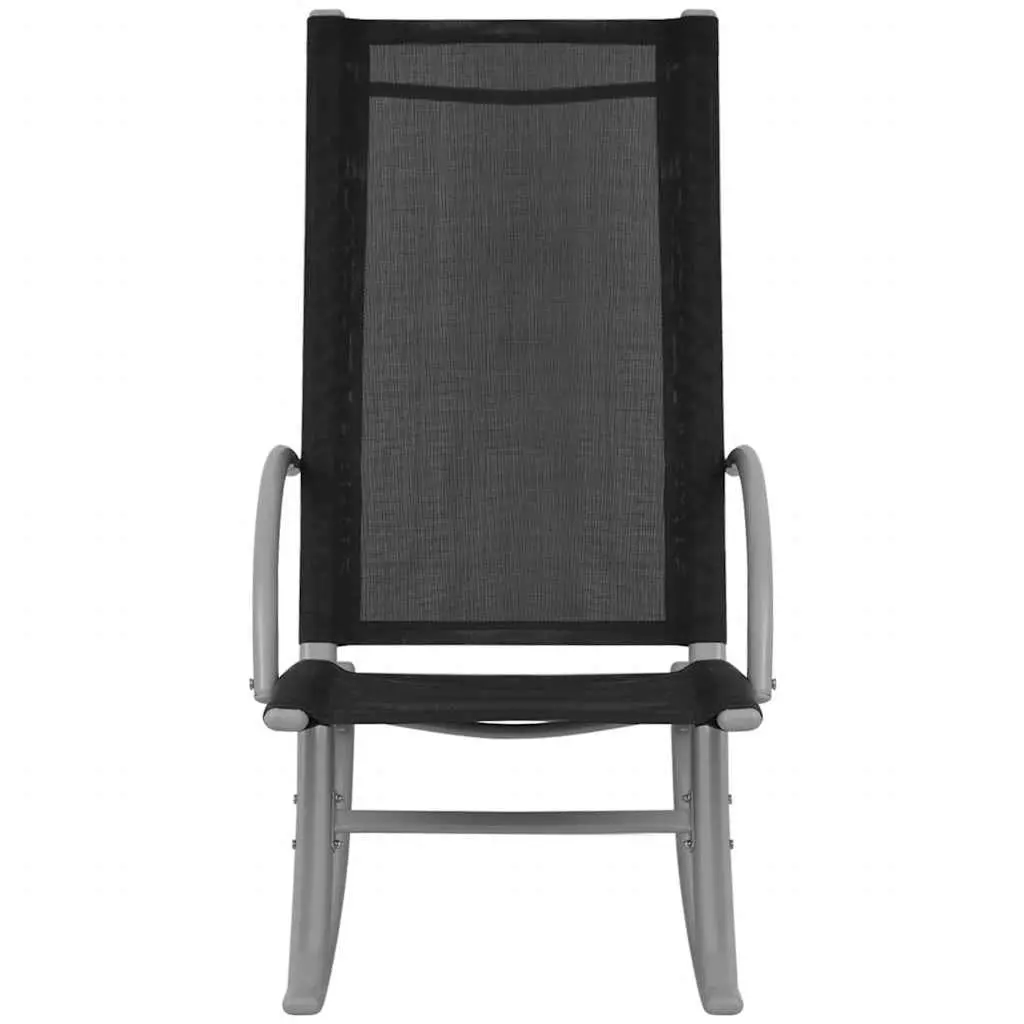 Garden Rocking Chairs Set of 2 Outdoor Lounge Seating Black